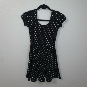 Juniors’ Black and White Polka Dot Dress